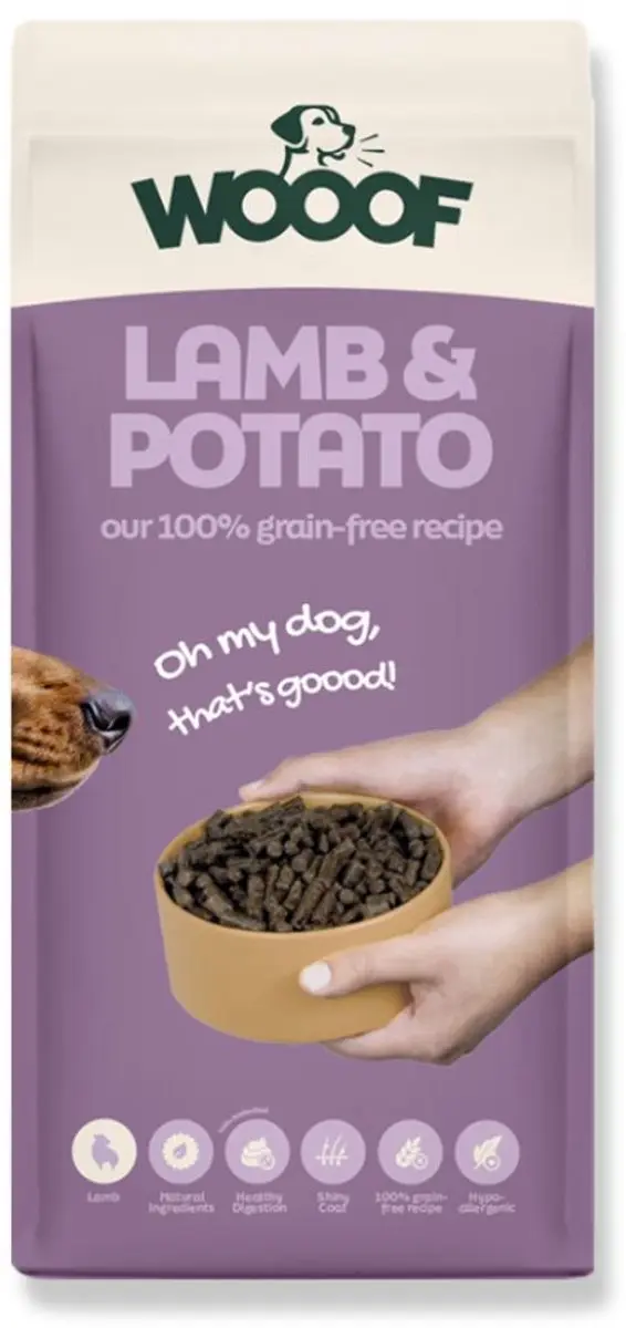 Wooof Lam & Aardappel Geperste Brokken 14kg