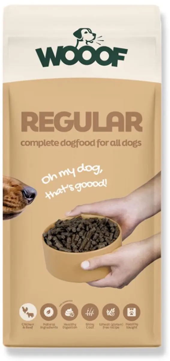 Wooof Regular 14kg Geperste Hondenbrokken