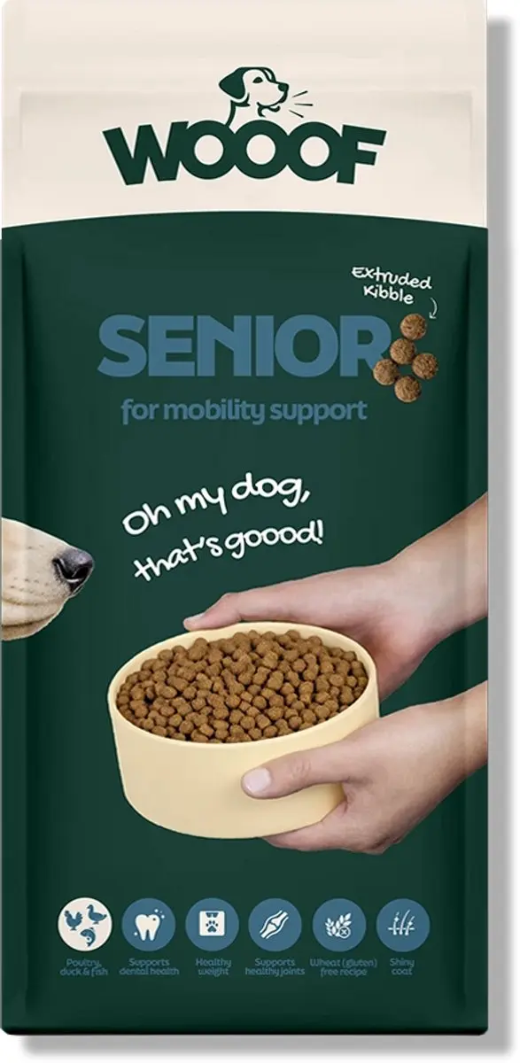 Wooof Senior Krokant Hondenvoer 18kg