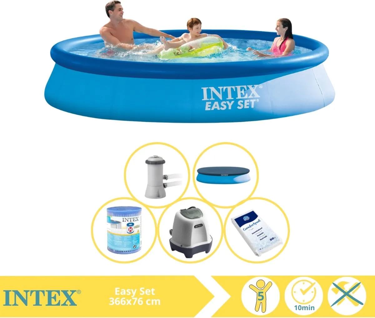 Intex Easy Set Zwembad 366x76cm - 5621L - Blauw - MPN 28132GN