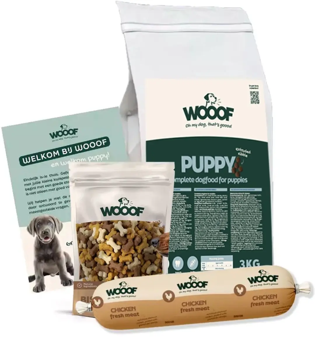 Wooof Puppy Krokant Hondenvoer 3kg