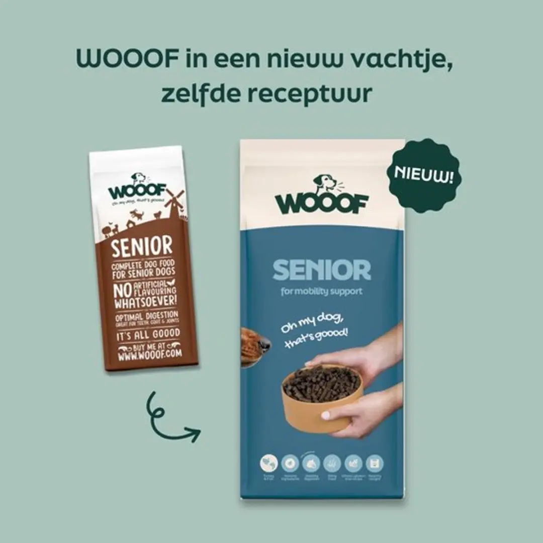 Wooof Senior 14kg Droogvoer - Kalkoen & Vis - 14 kg