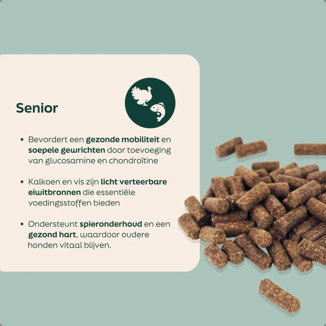 Wooof Senior 14kg Droogvoer - Kalkoen & Vis - 14 kg
