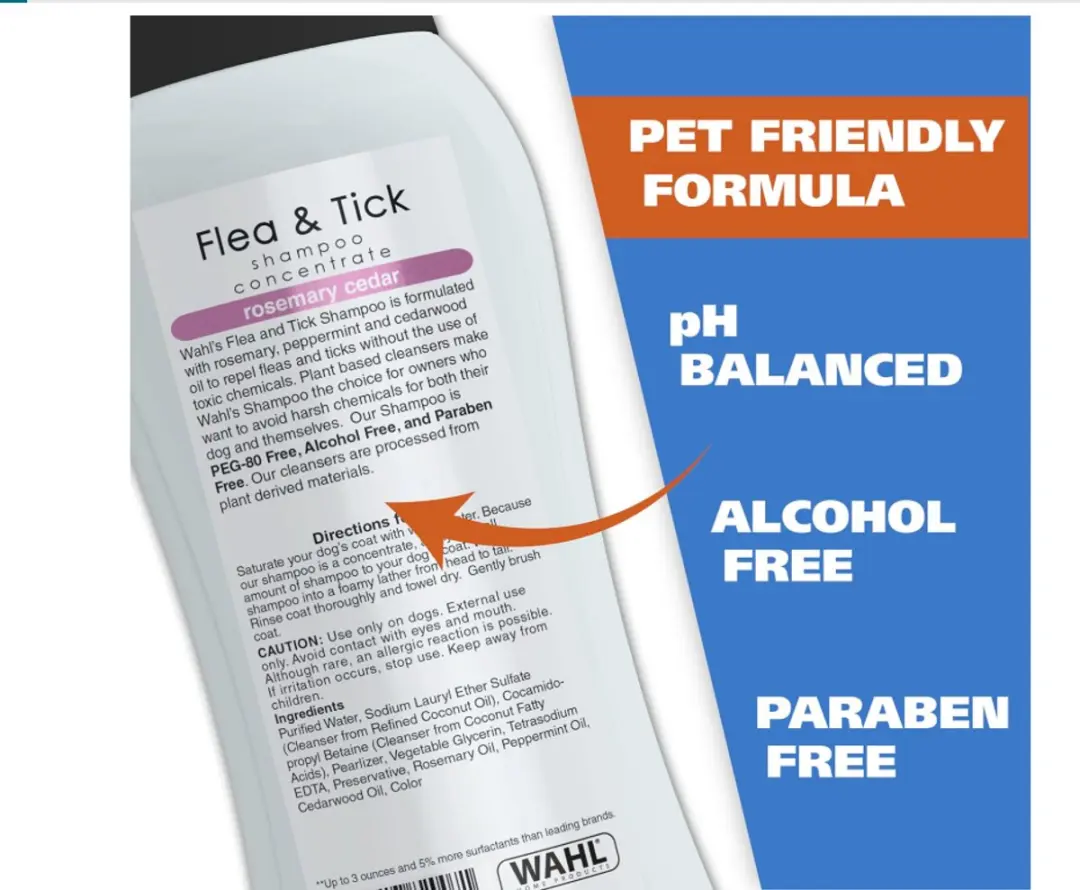 Wahl USA Vlooien- & Tekenwerende Hondenshampoo 709ml - Defense Formula Rozemarijn & Cederhout