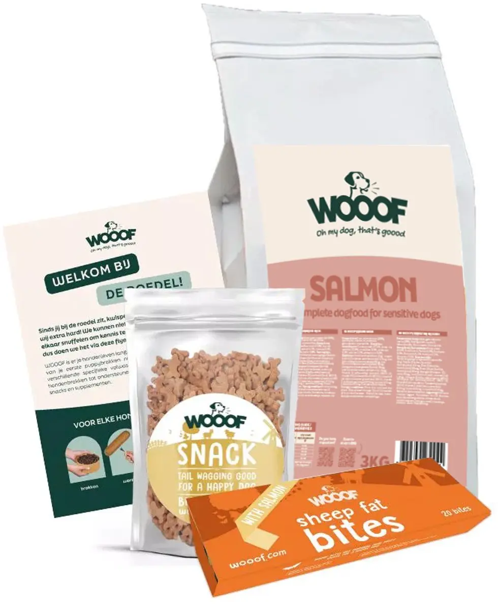Wooof Zalm Geperste Hondenbrokken