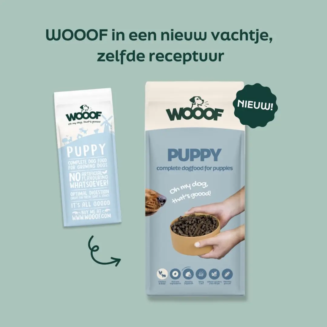 Wooof Puppy 14kg Geperst Brokken