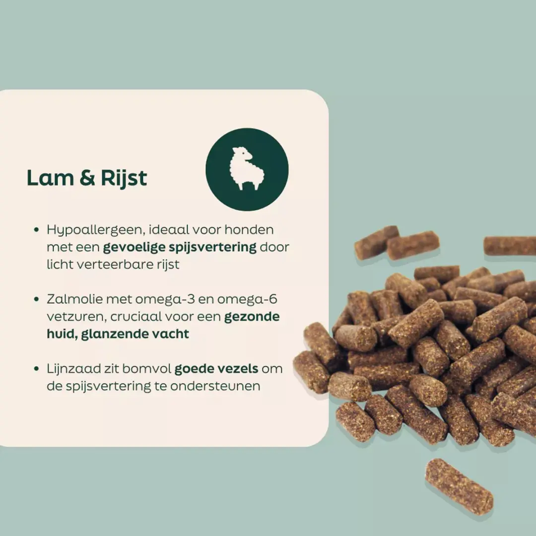 Wooof Lam en Rijst Hondenbrokken 18kg - Hypoallergeen