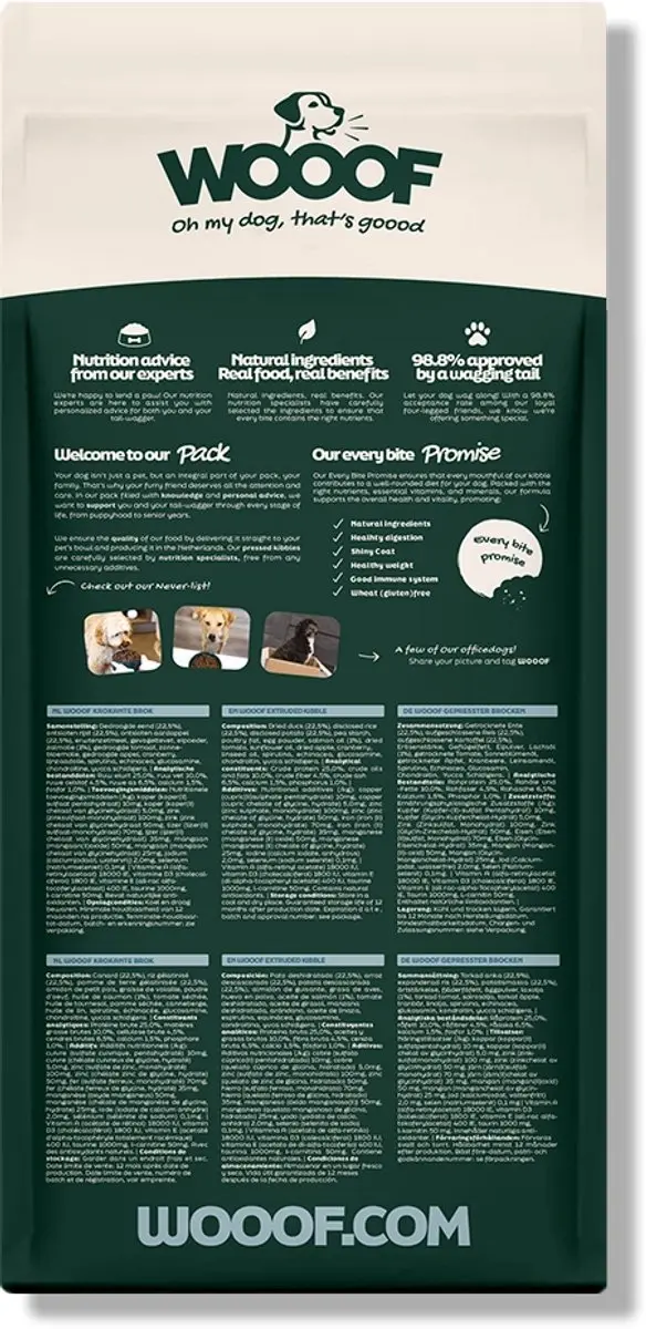 Wooof Puppy Krokant Hondenbrokken 18kg