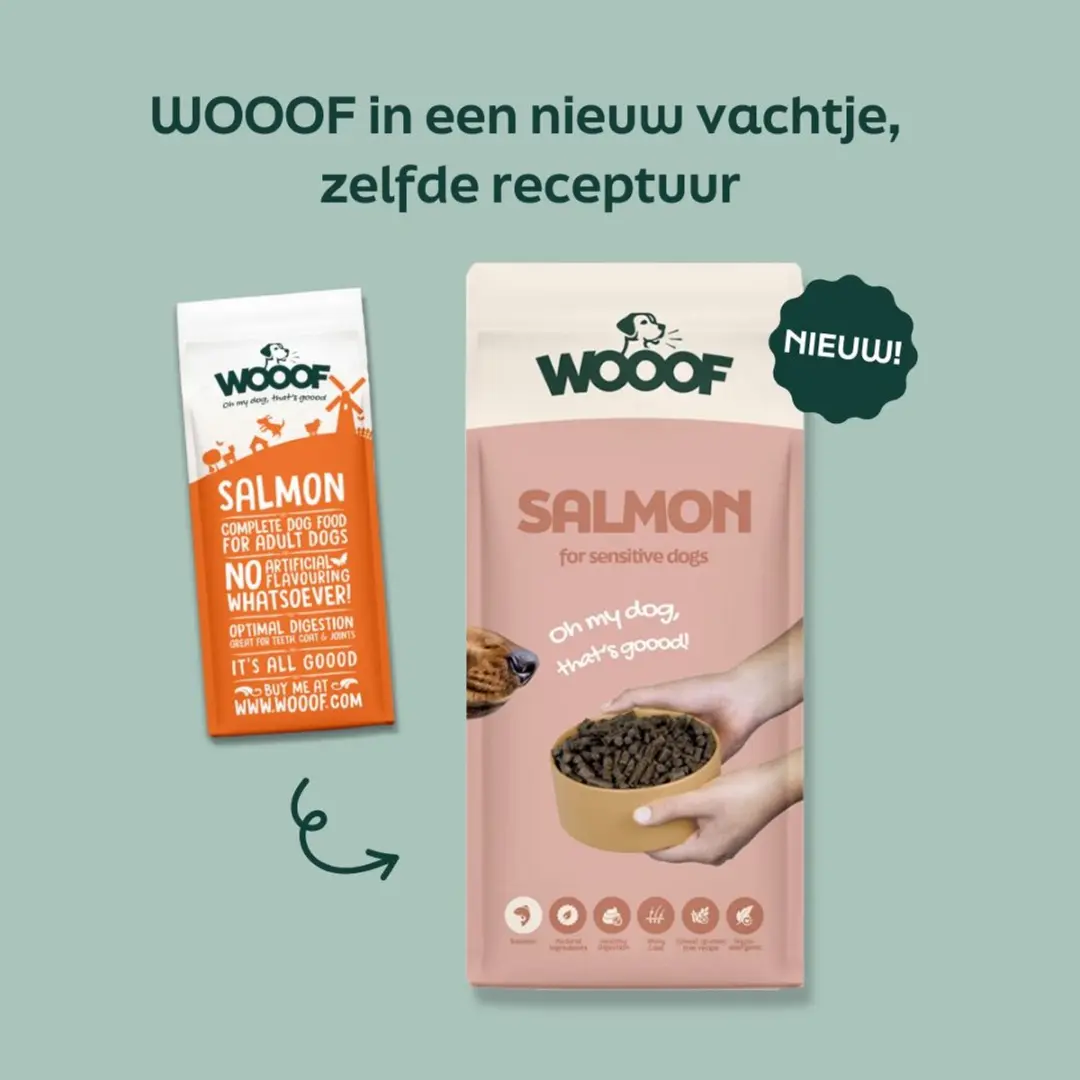 Wooof Zalm Geperst Hondenvoer 14kg