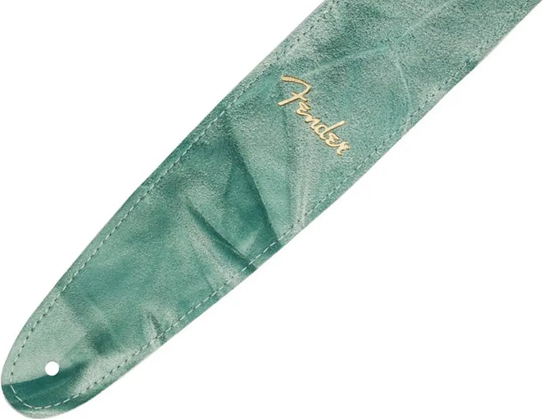 Fender Tie Dye Leren Gitaarband - Saliegroen