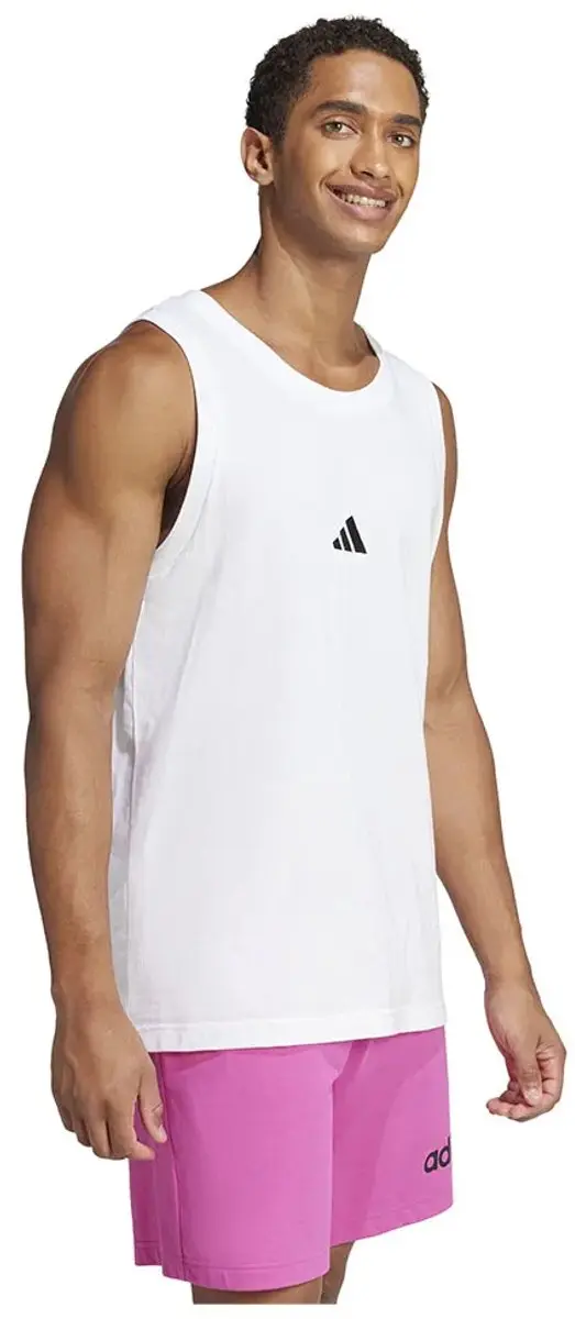 Adidas Essentials Small Logo Mouwloos T-shirt Wit XS