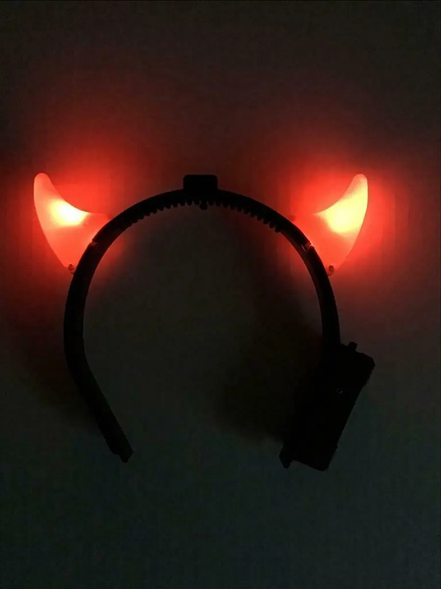 Simply for Kids LED Diadeem Duivel Hoorntjes - Rood/Zwart
