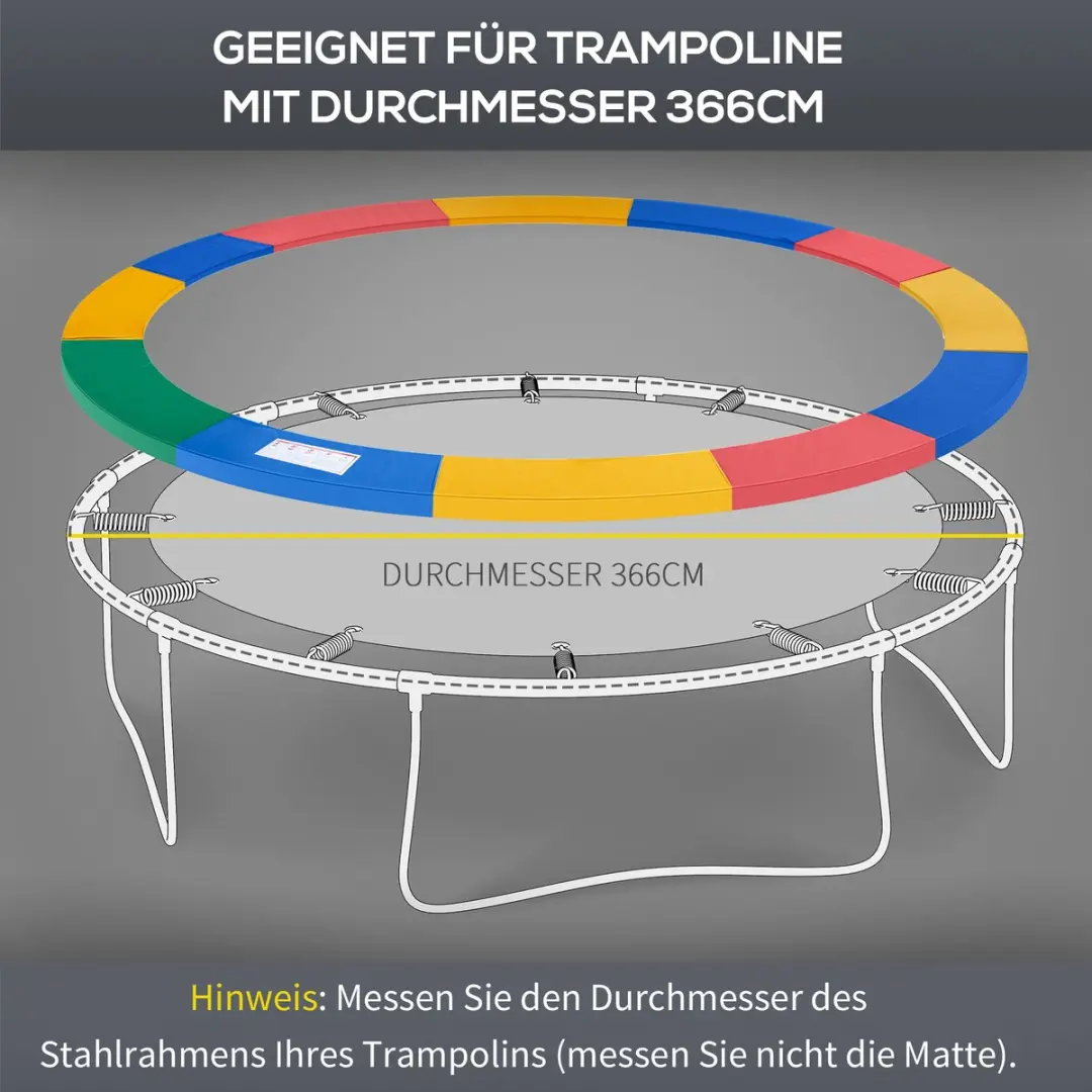 Outsunny Trampoline Randafdekking 366cm - AN-69QP-BLJN-3 - Kleurrijk