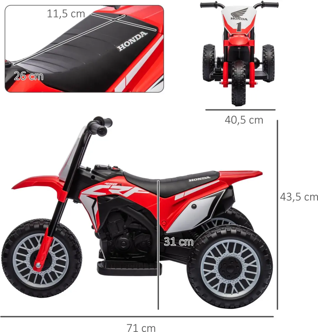 Homcom Elektrische Kindermotor 370-298V90RD - Rood