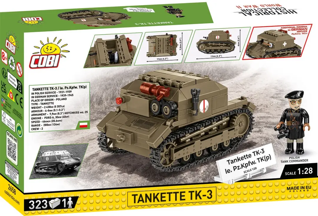 Cobi 2658 Tankette TK-3 2in1 - 323 Onderdelen - Meerkleurig - afbeelding 2 van 6