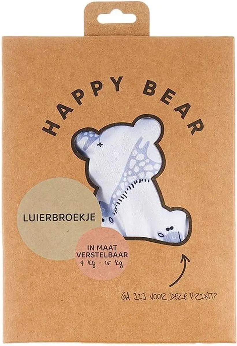 HappyBear Luierbroekje Blue Giraffe - One Size