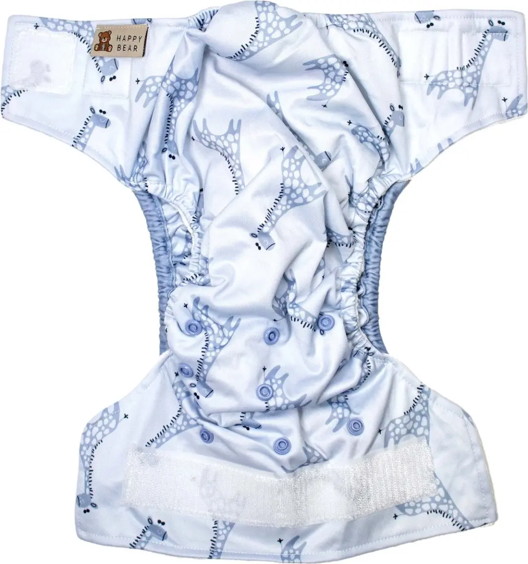 HappyBear All In One Luier Blue Giraffe - One Size 4-15kg