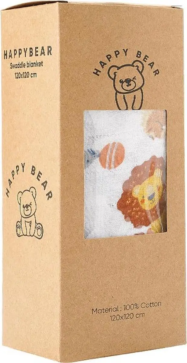 HappyBear Hydrofiele Inbakerdoek Circus 120x120cm