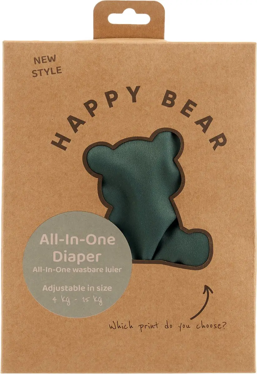 HappyBear All In One Wasbare Luier One Size - 4-15kg