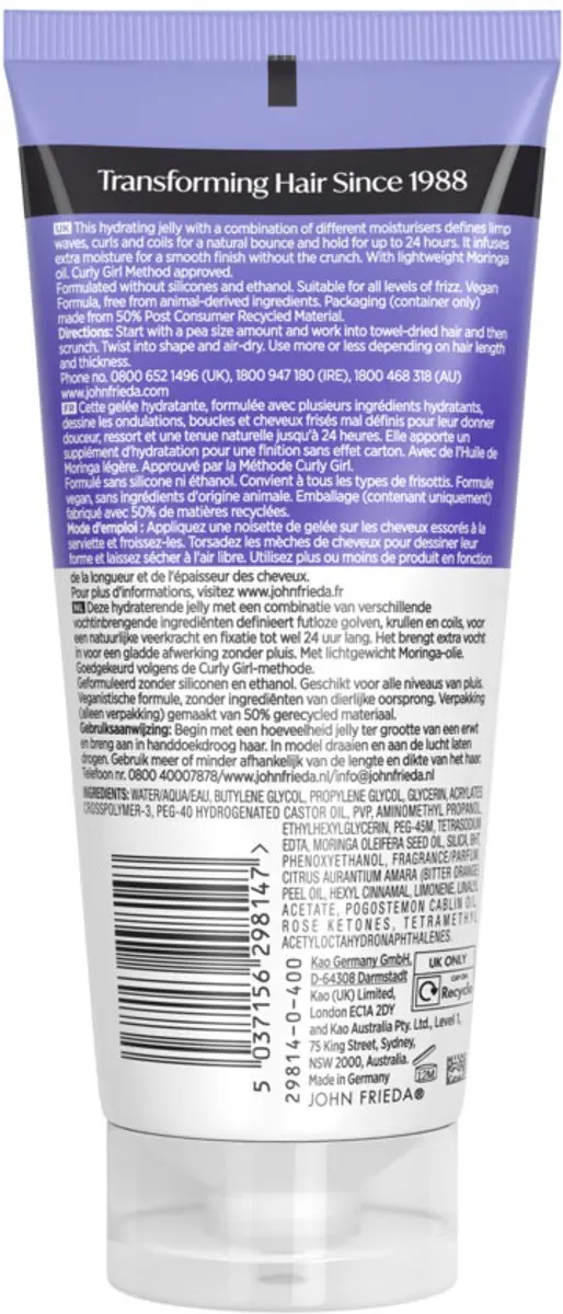 John Frieda Frizz Ease Dream Curls Hydraterende Jelly 200ml
