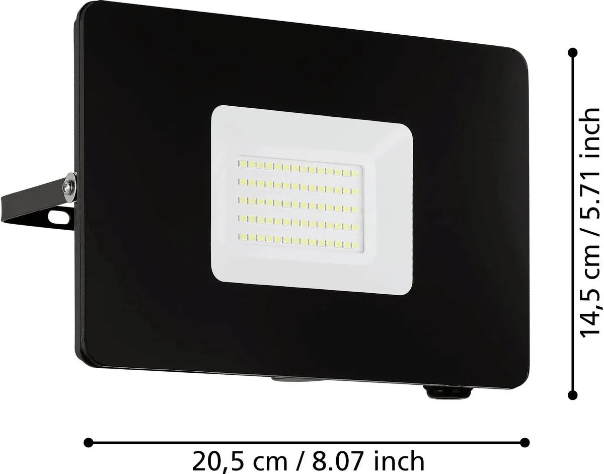 Eglo Faedo 3 Buiten Muurverlichting - 50W Koel Wit - Ø20,5cm Zwart