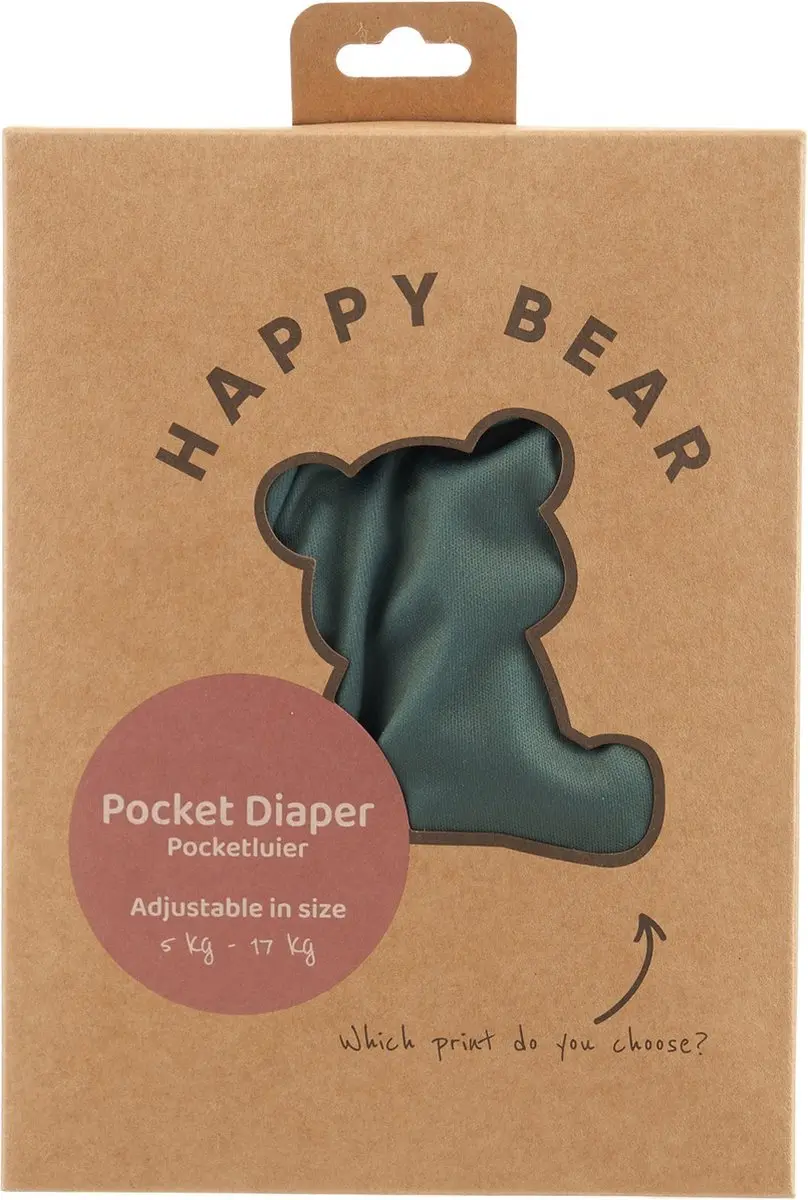 HappyBear Pocketluier One Size - 5kg t/m 17kg - Olive