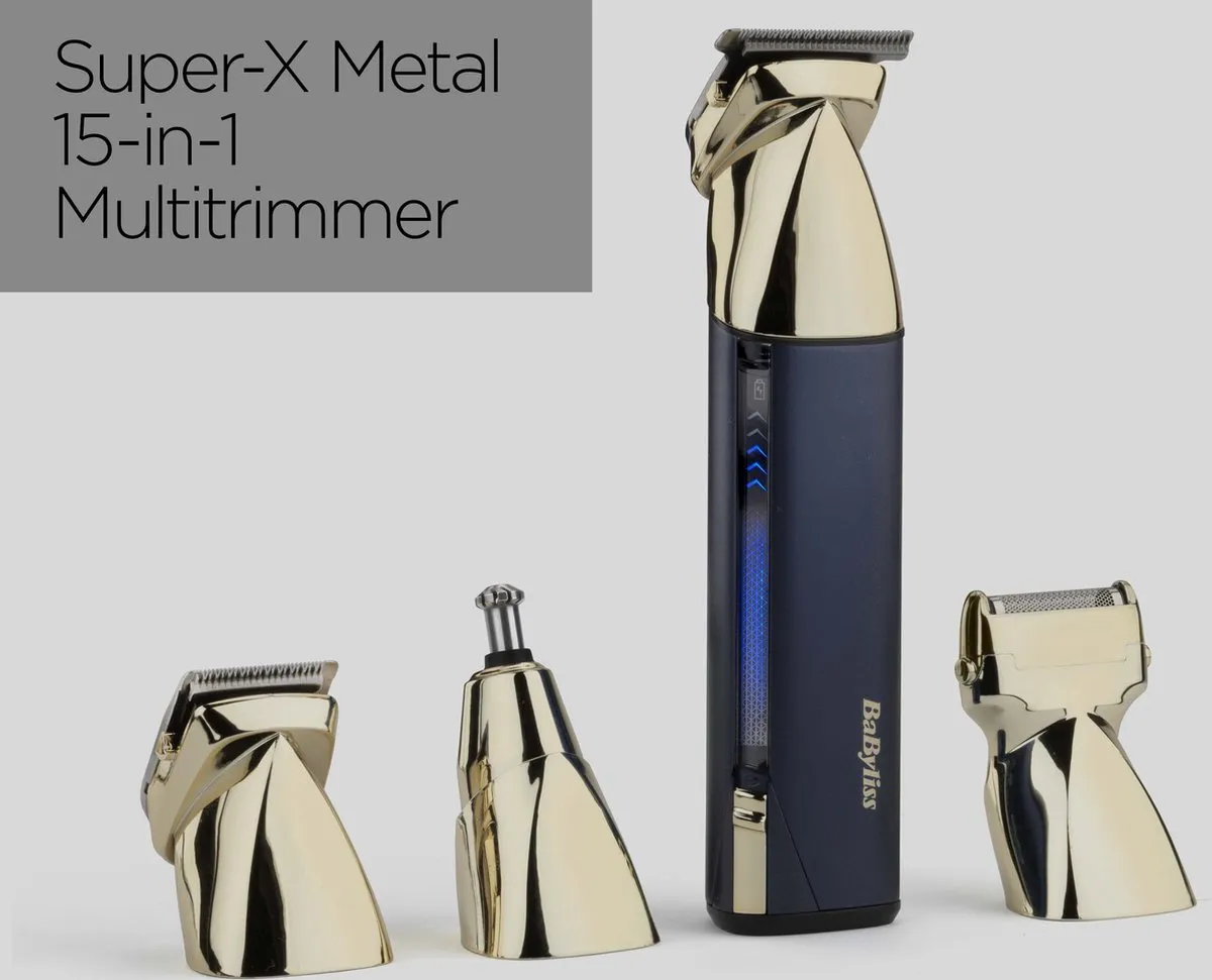 Babyliss Super-X Metal MT992E Multigroom - 15-in-1 - Blauw/Goud - afbeelding 6 van 6