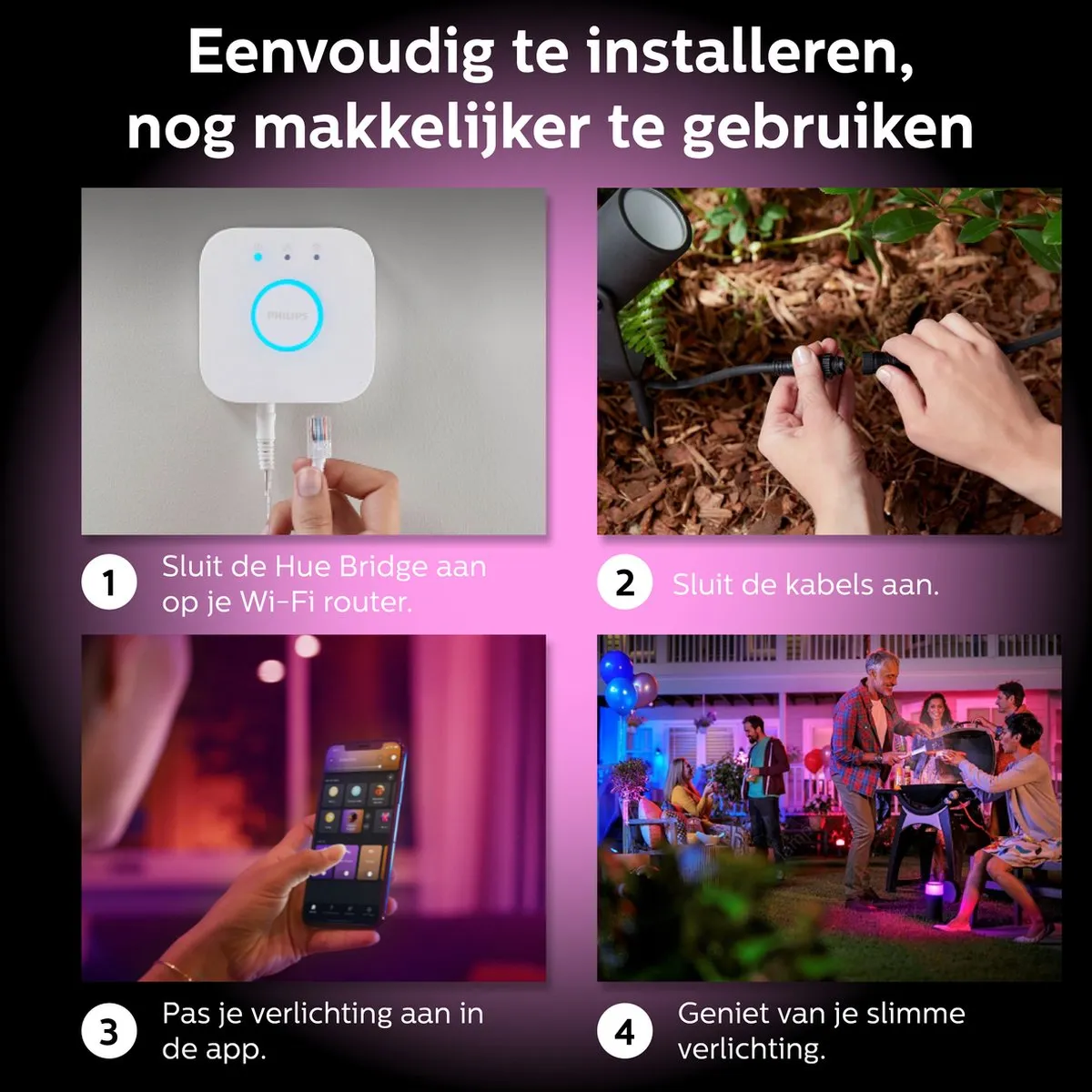 Philips Hue Lily XL Tuinspotset - 15W - Antraciet