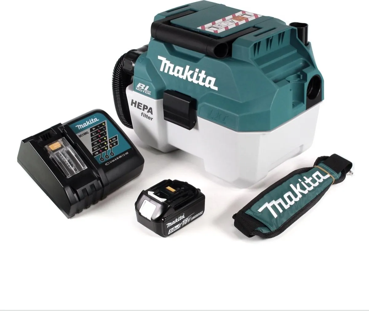 Makita DVC 750 LRT1X3 Stofzuiger 18V - 4,5L - Groene set met accu