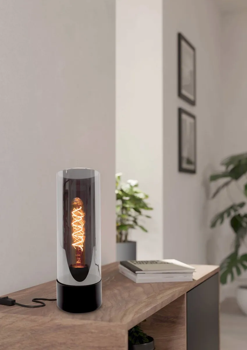 Eglo Keyns Tafellamp E27 - Glas - Zwart/Wit