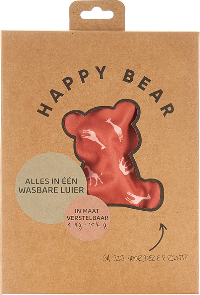 HappyBear All In One Luier Savanna One Size - 4-15kg