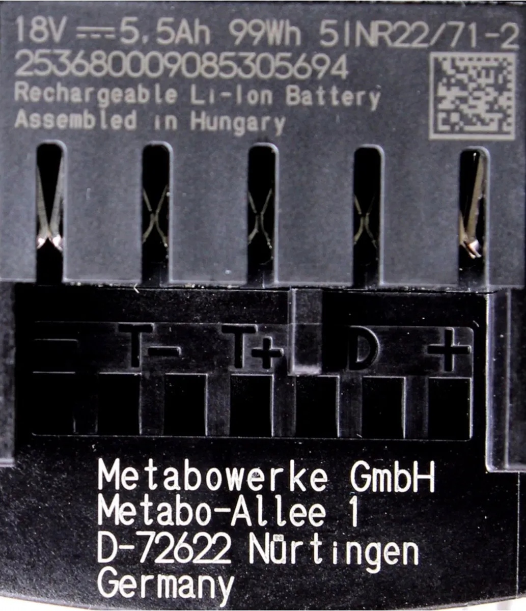 Metabo ME1855 18V LiHD Accu 5.5Ah
