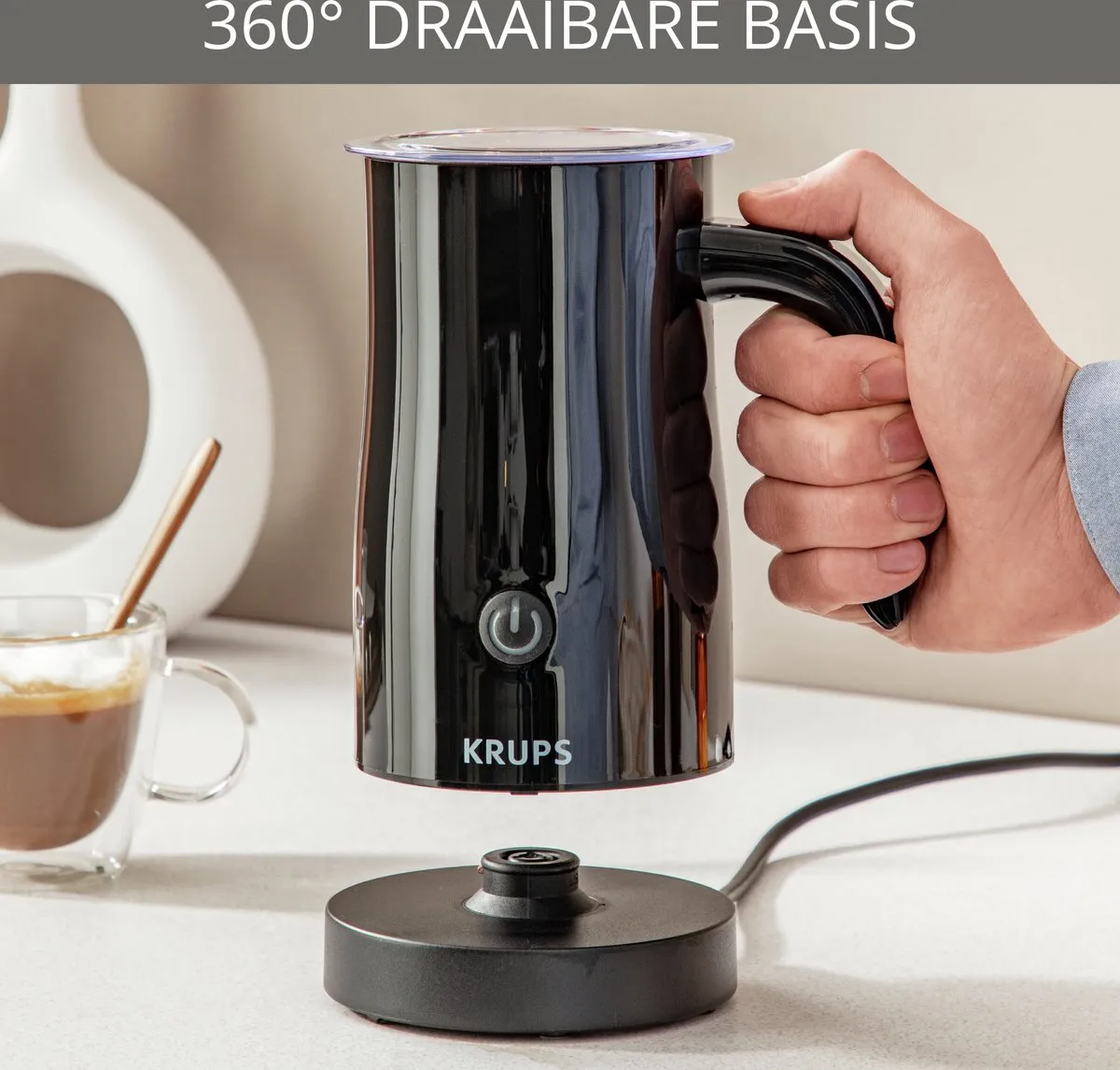 Krups XL1008 Melkopschuimer 300ml - 450W - Zwart