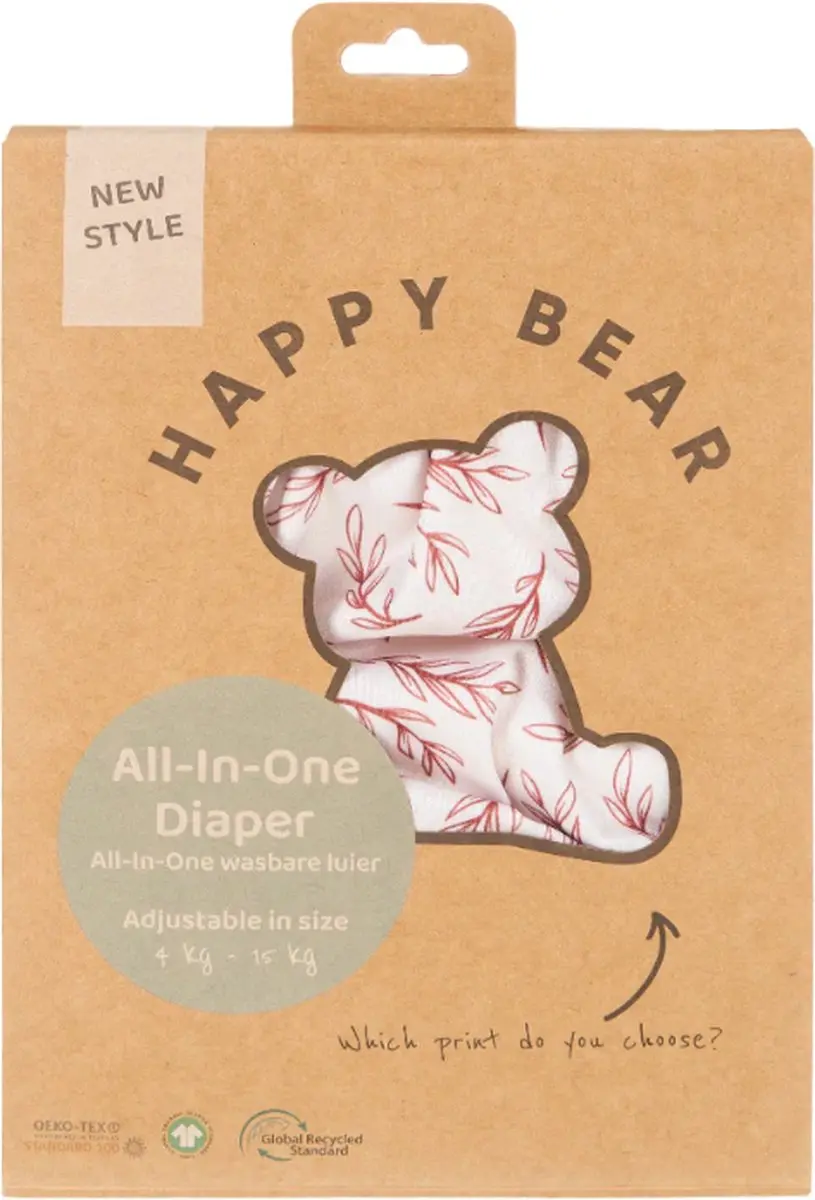 HappyBear All In One Wasbare Luier Twiggy - One Size