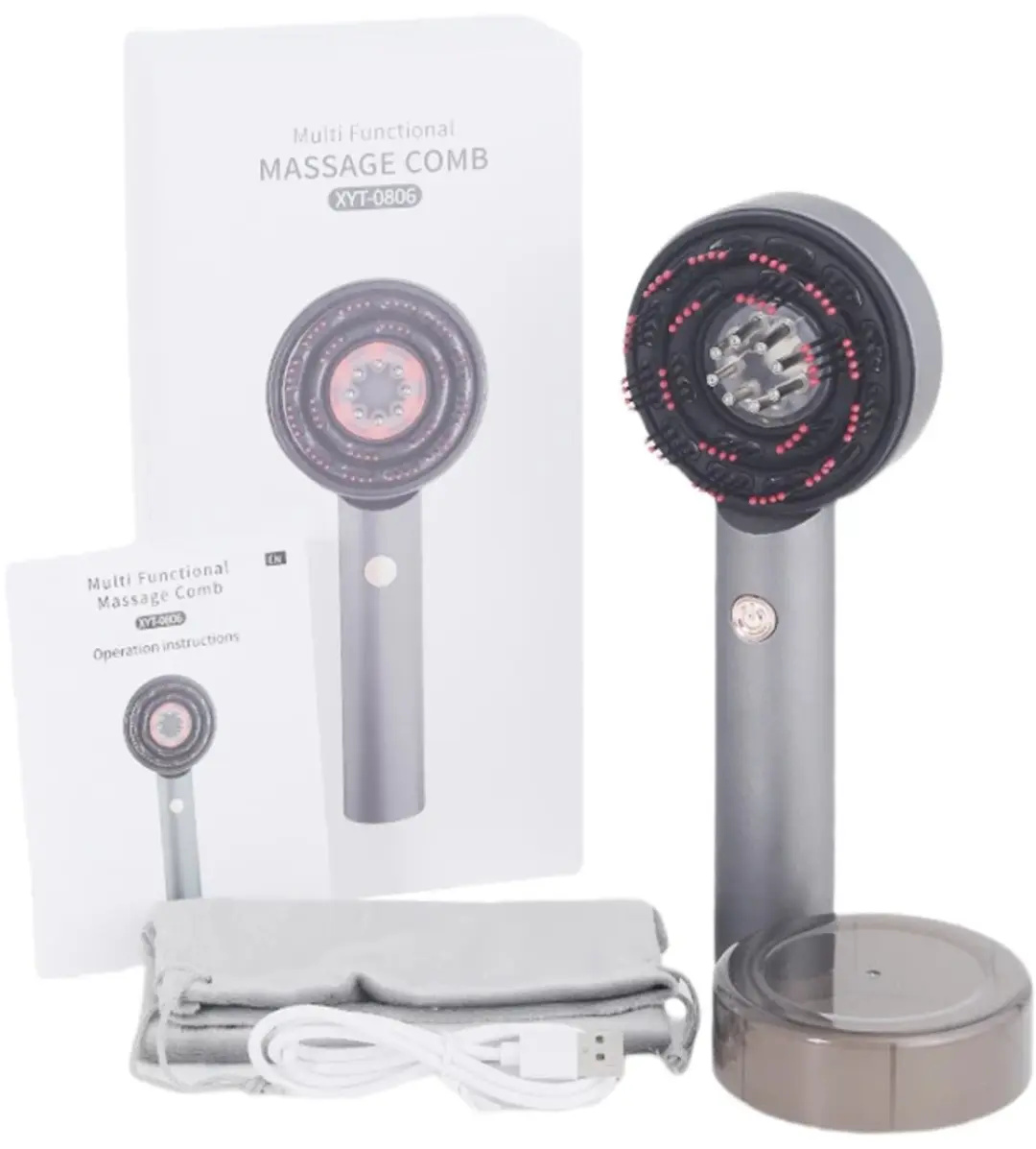 Casmara Hoofdhuidmassageborstel Rood/Blauw Lichttherapie