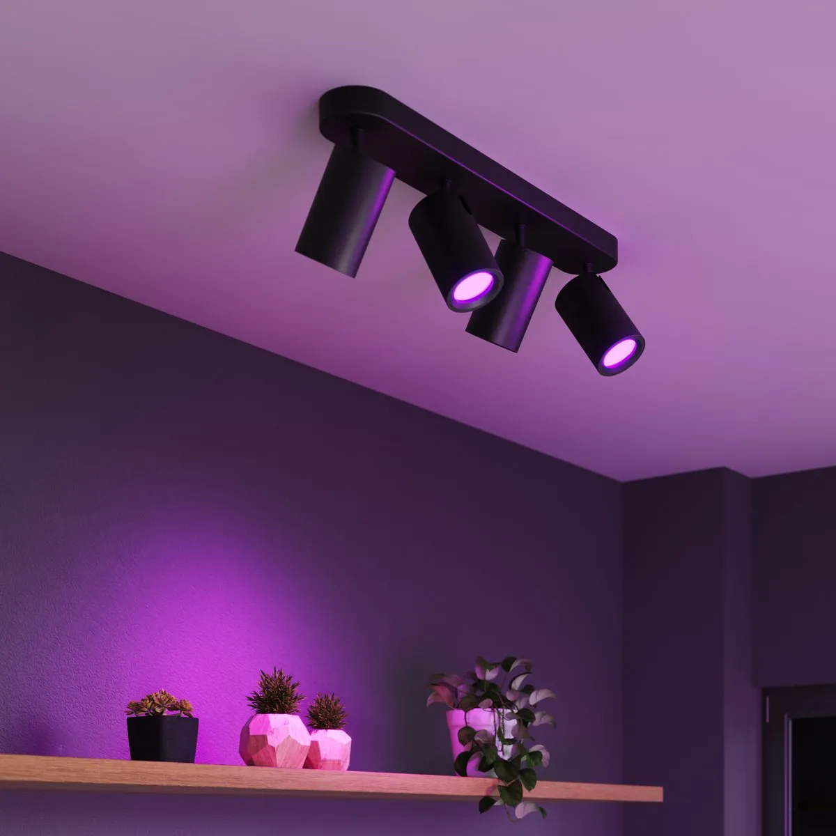 Calex Smart Plafondlamp 4-Lichts RGBW - Zwart