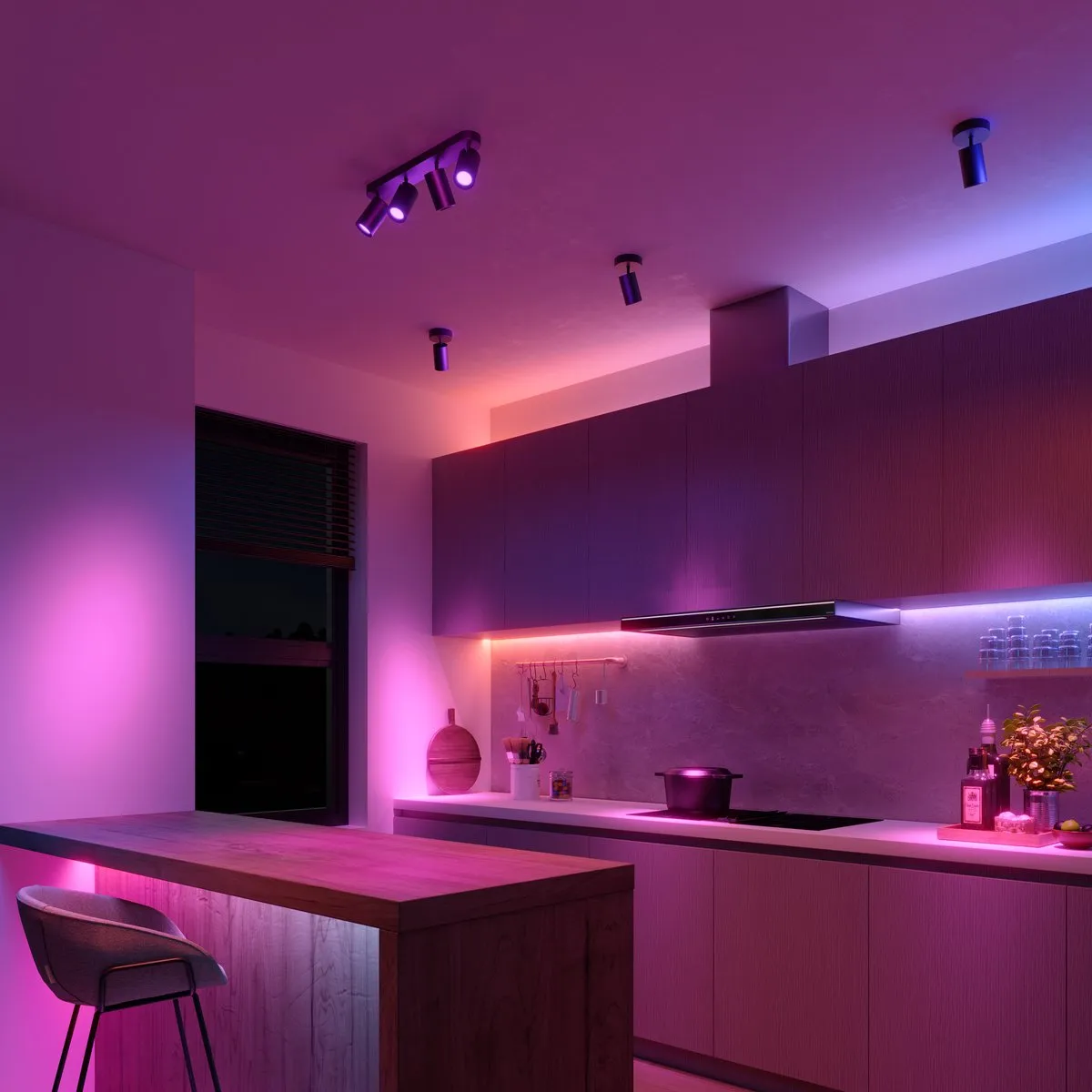 Calex Smart Plafondlamp 4-Lichts RGBW - Zwart
