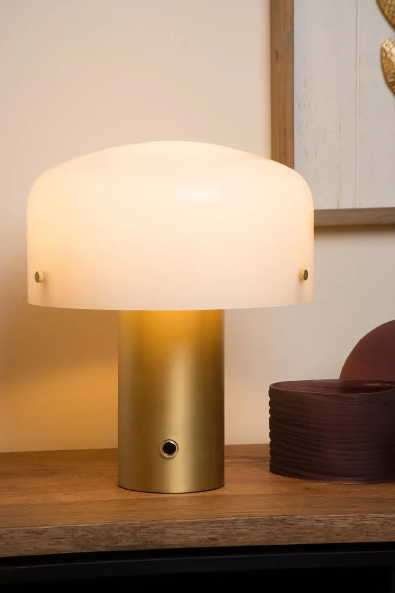 Lucide Timon Tafellamp Mat Goud - Ø27cm