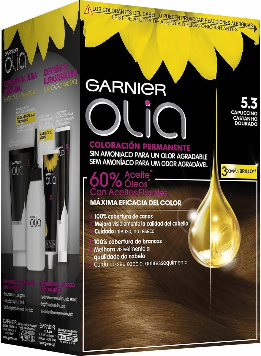 Garnier Olia Permanent Haarkleuring #5.3 Capuccino - 12ml