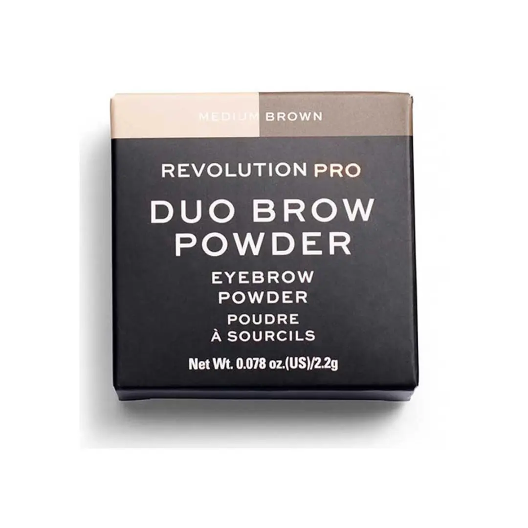 Makeup Revolution Duo Wenkbrauwpoeder Medium Brown Bi-Color - 3g