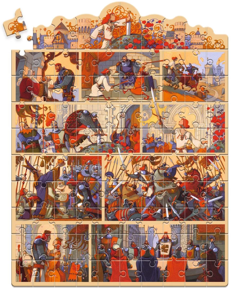 Djeco Puzzel Koning Arthur 100 Stuks - Multicolor