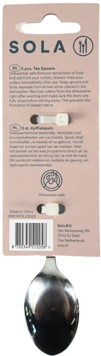 Sola Montana Koffielepels - 6 Stuks - Roestvrij Staal