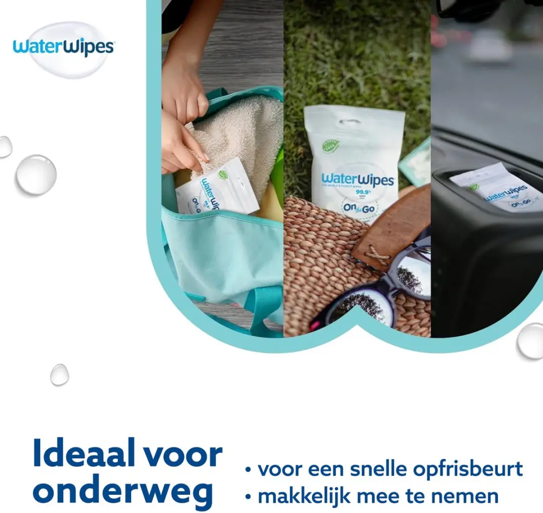 WaterWipes Sensitive On The Go Doekjes - 224 Stuks
