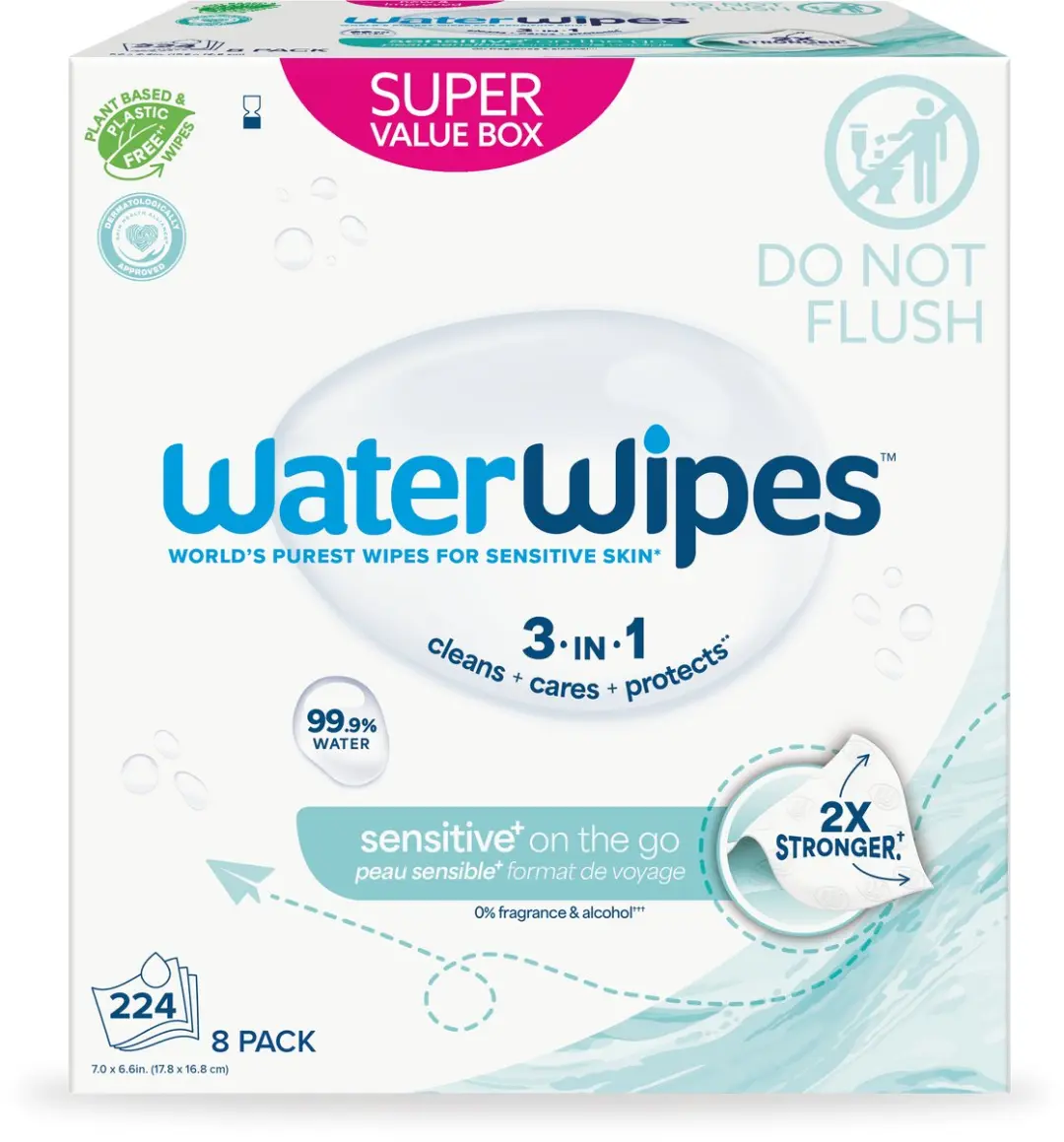 WaterWipes Sensitive On The Go Doekjes