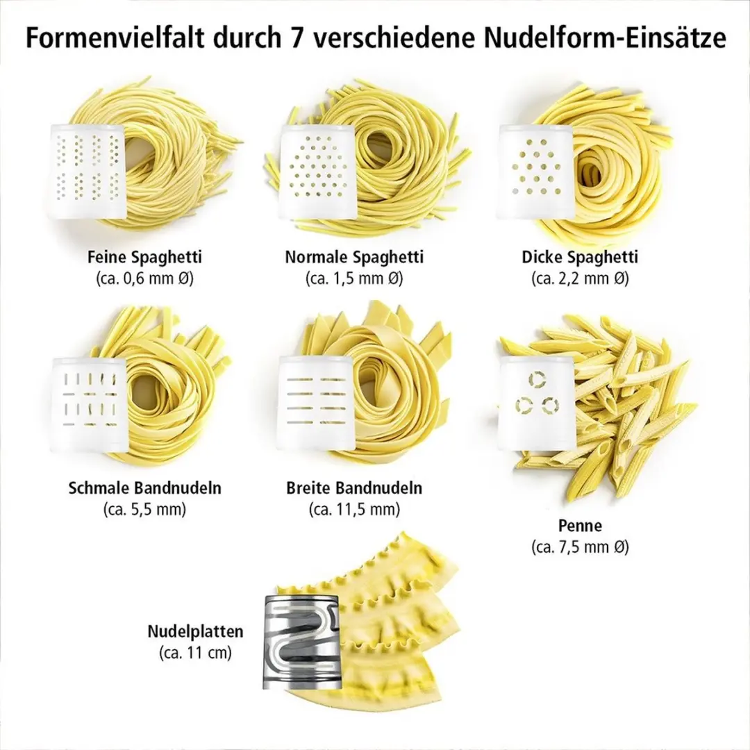 Rommelsbacher Pastarella PM 220 Automatische Pastamaker - 7 Vormpjes - Zwart/Zilver - afbeelding 6 van 6