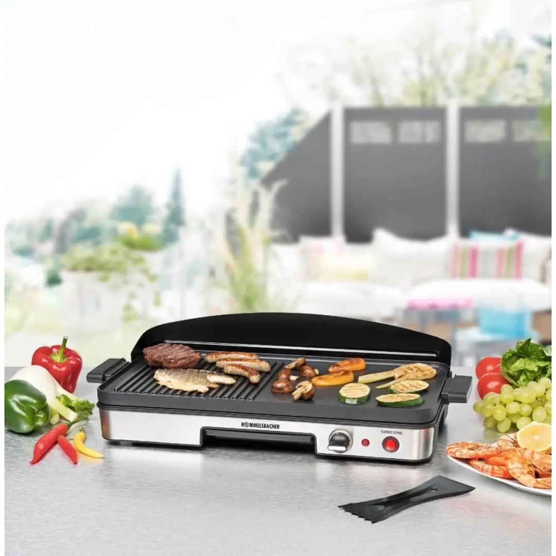 Rommelsbacher BBQ 2003 Elektrische Tafelgrill - 50x25cm - Zwart/Grijs