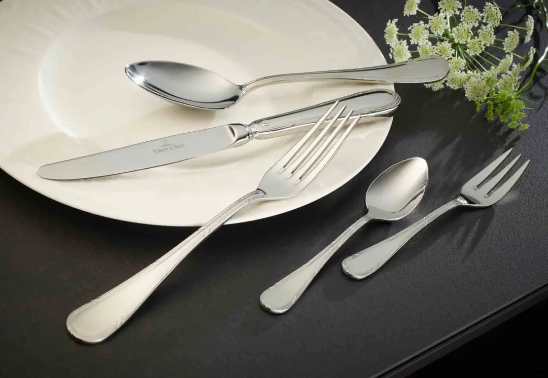 Villeroy & Boch Kreuzband Septfontaines Kuchengabel Set - 6 Stuks - Roestvrij staal