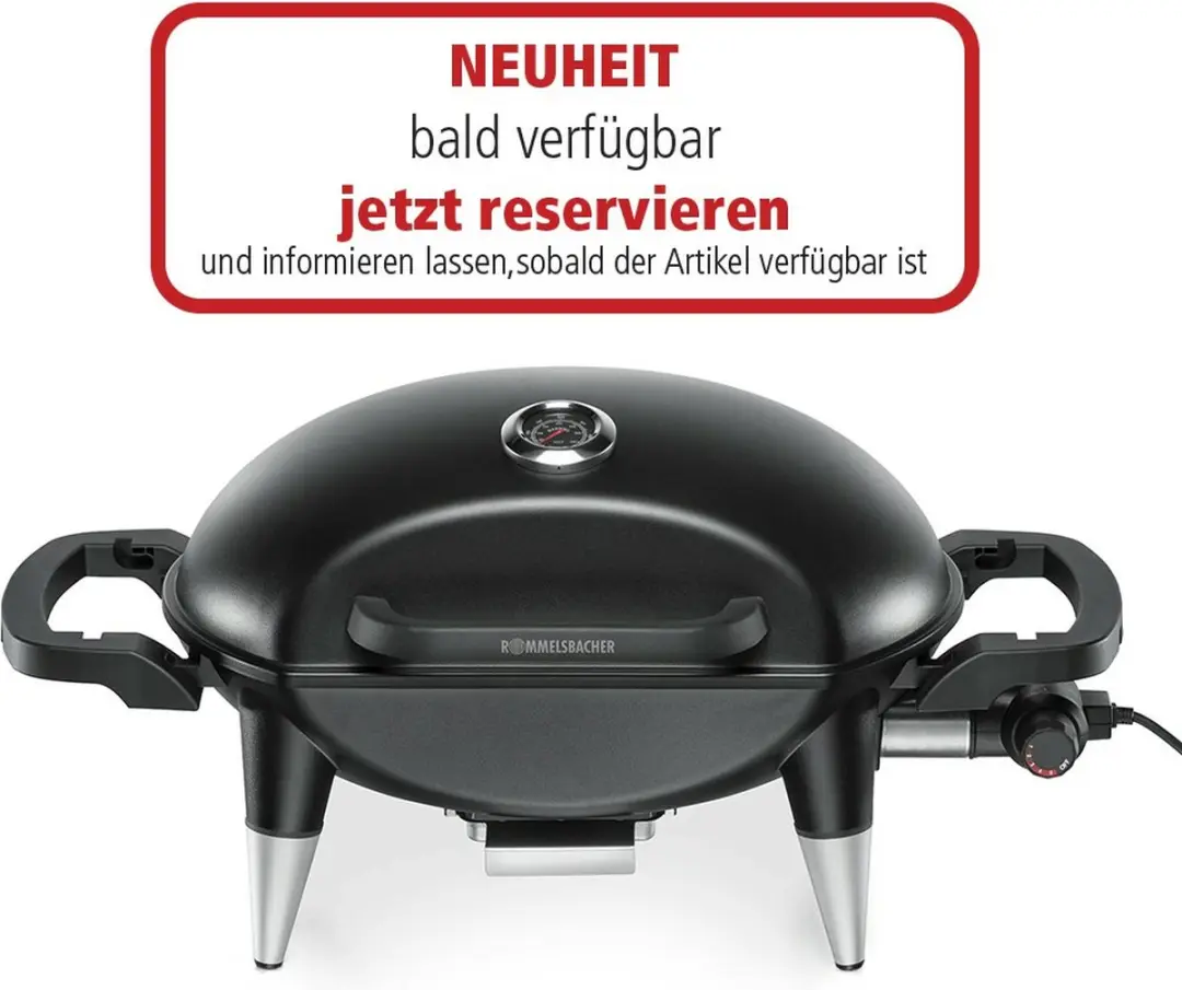 Rommelsbacher BBQ 4000 Elektrische BBQ - 2200W - Ø40cm - Zwart