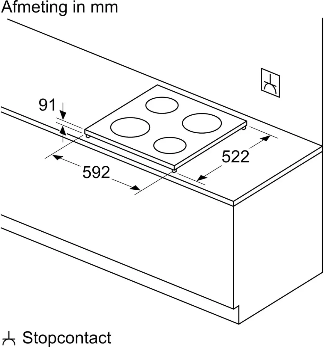 Bosch PUE611BF9E Serie 4 Vrijstaande Inductiekookplaat - 4 Zones - Zwart