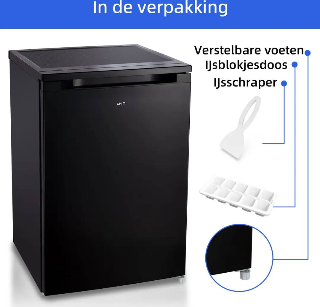 CHiQ CSD90D4D Vrijstaande Vriezer 85L - 3 Lades - Zwart - afbeelding 6 van 6